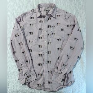 Marc Ecko 4 People Standing Patterned Button-Up Long Sleeve Shirt